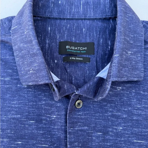 Bugatchi Dark Blue Casual Button Down Shirt - Picture 3 of 8